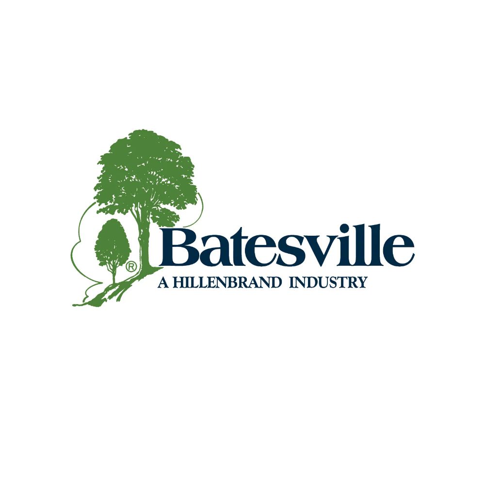 A green tree with leaves on it and the words " batesville, a hillinbrand industry ".